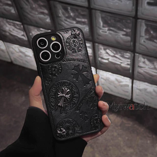 ใหม่Retro 3DโลหะCrossสําหรับ iPhone 17 Pro max 16 15 14 13 12 11 Pro Max 16 Plus 17 Air Embossออกแบบเต็มรูปแบบเลนส์ป้องกัน Hhole Design Anti Falling Cover