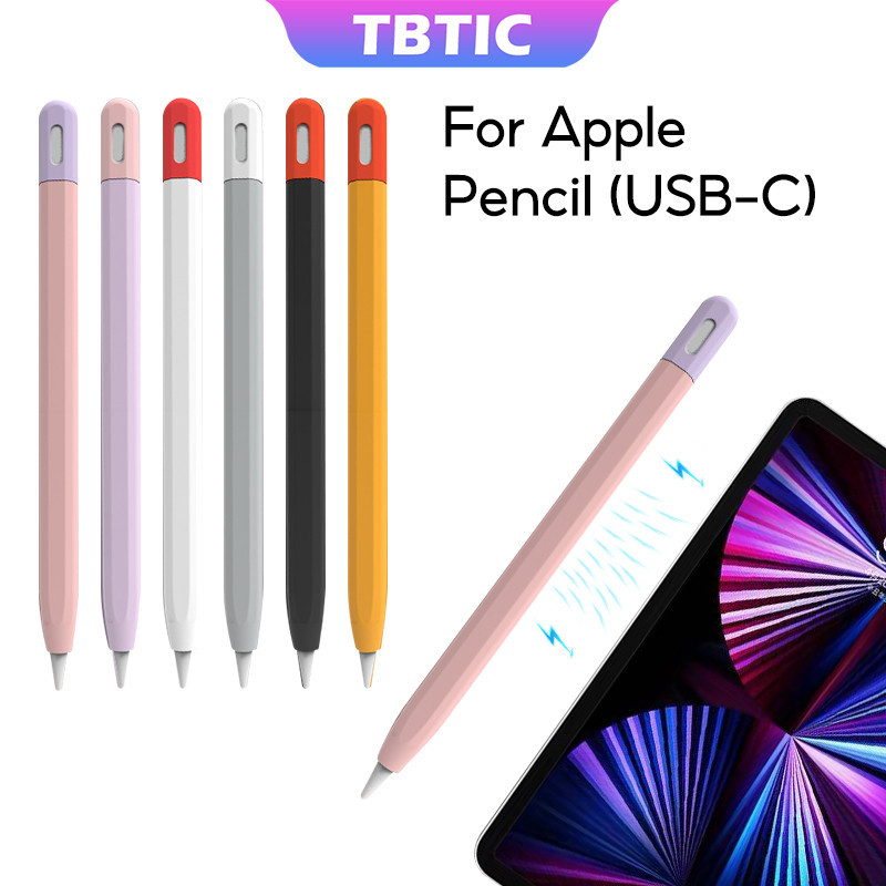 Tbtic เคสซิลิโคนนิ่ม ป้องกันรอย สําหรับ Apple Pencil USB C