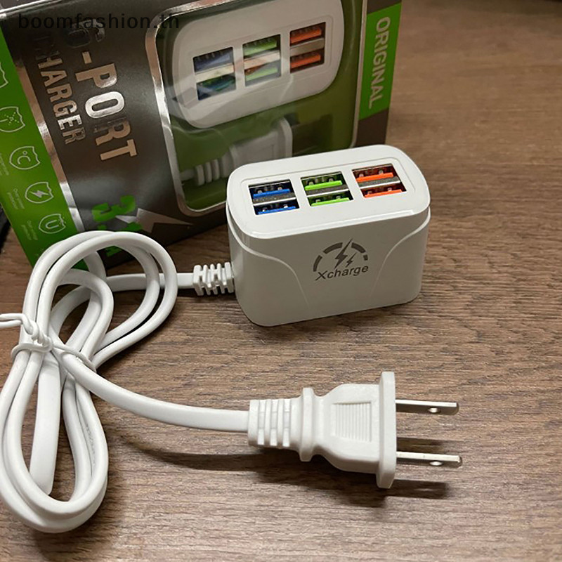 [boomfashion] ปลั๊กพ่วงชาร์จโทรศัพท์ USB 6 พอร์ต ขนาดเล็ก [TH]