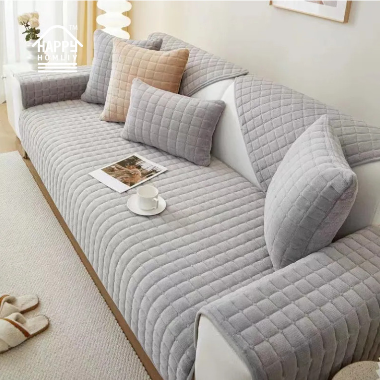 Happy HOMLIV หนา Plush Anti-slip โซฟาเบาะ Anti-Pet Scratch โซฟาเบาะโซฟาผ ้ าโซฟาป ้ องกัน