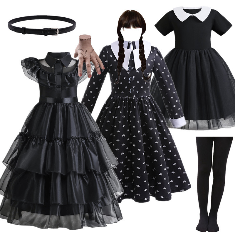NNJXD 4-12ปี ฮาโลวีนสาวเครื่องแต่งกายสําหรับเด็กสาวแฟนซีเทศกาลพรรค ที พวกคุณ ชุดโกธิคชุด ชุดเดรส เด็ก