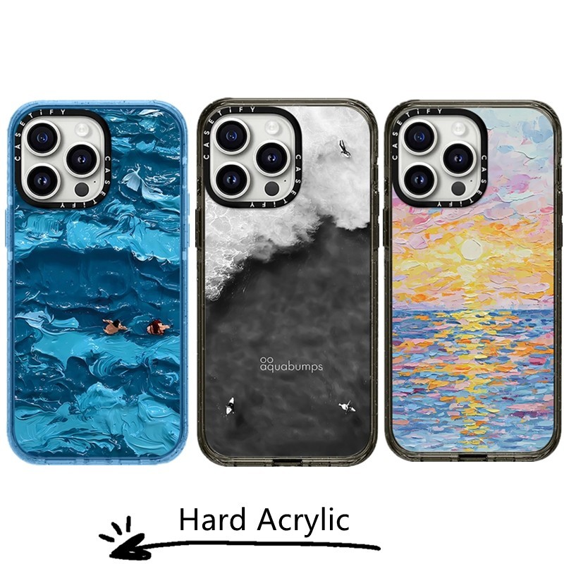 CASETI Ocean Split Contrasts Hard Case For iPhone 15 14 Plus 11 12 13 Pro 15Pro Max impact Clear Casing Cover