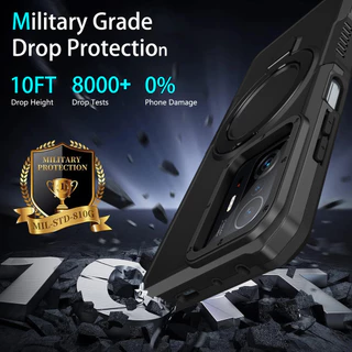 สําหรับ Xiaomi Mi 11T / 11T Pro / 11 Lite 5G NE กรณีแหวนขาตั้ง Hard PC กลับ Soft TPU ขอบทหาร-เกรด Drop ป้องกันกันกระแทก Slim บางฝาครอบ