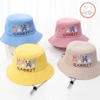 หมวกบักเก็ตเด็ก กันแดด หวมกเด็กลายกระต่าย พร้อมเชือก กันลม สําหรับเด็ก 2-8 ปี MZ12