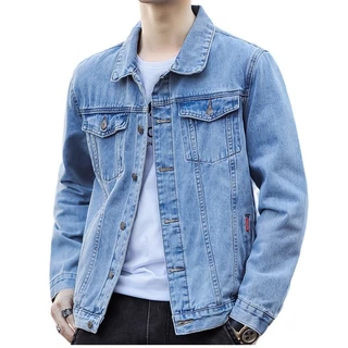 FASHION.61 เสื้อเเจ็คเกตยีนส์ผู้ชายผ้ายีนส์สีพื้น รุ่น M8007