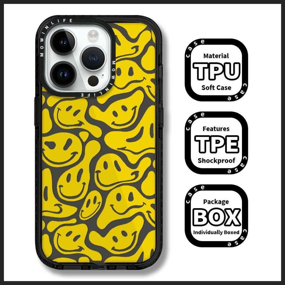 เคสมือถือ แบบนิ่ม ลายหน้ายิ้ม กันกระแทก สําหรับ Apple Iphone14 Pro Max 13 Plus 12 11 13 Pro Max 7 8 Plus xr XS XS Max