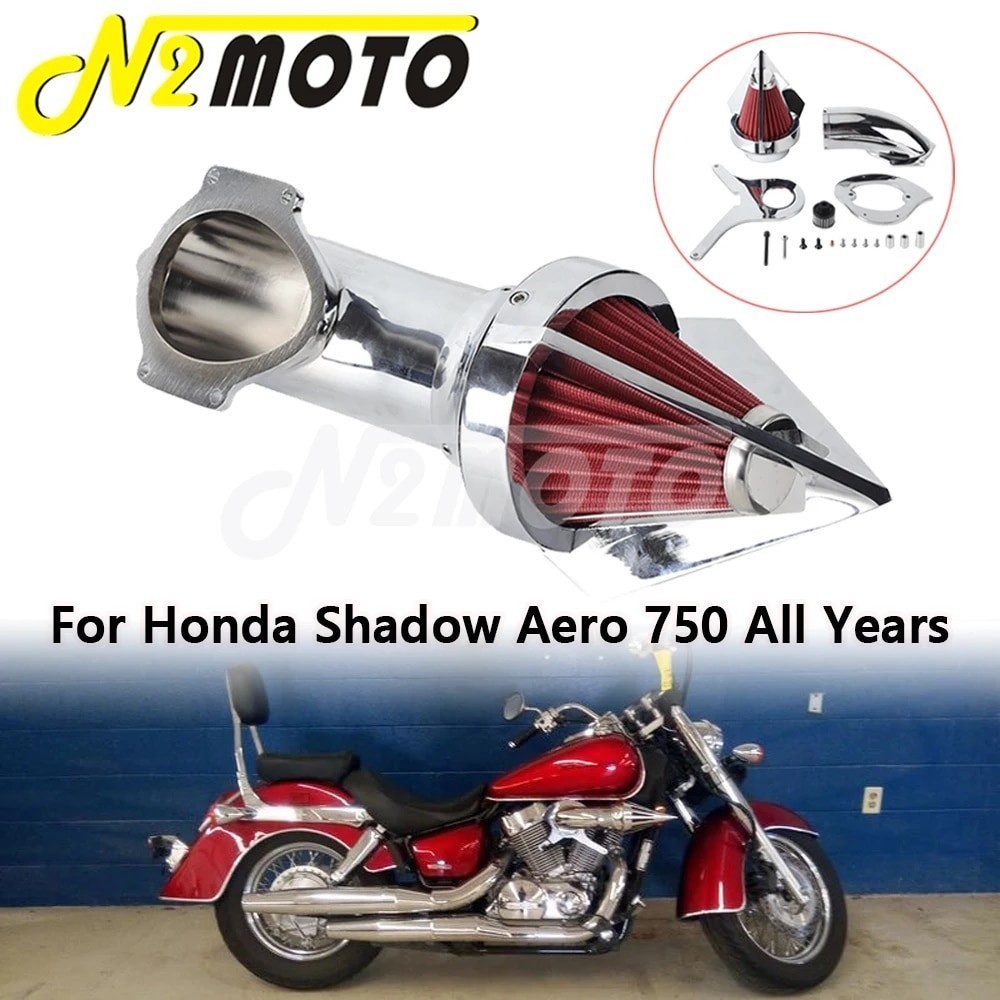 N2 360° Slotted Cone Spike Air Cleaner Kit For Honda Shadow Aero 750 Accessories Billet Aluminum Mot