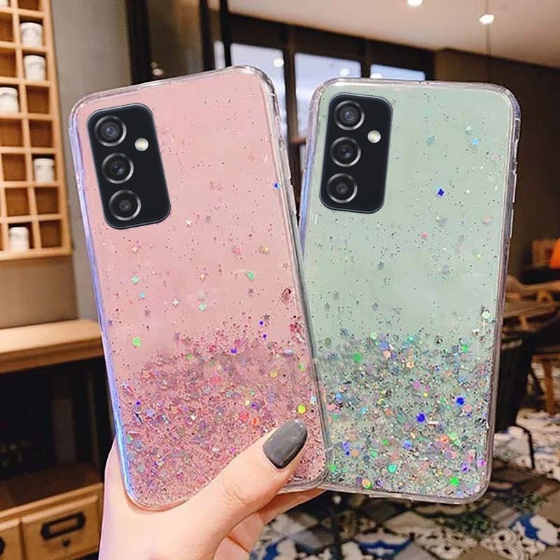 Samsung A16 5GปลอกสําหรับSamsung Galaxy A16 A06 A15 A55 A35 5G 35 SamsungA55 4G 5G Ultra Thin Glitter Star Soft TPUซิลิโคนโปร่งใสเคสโทรศัพท์กันกระแทกกันชนปกหลัง