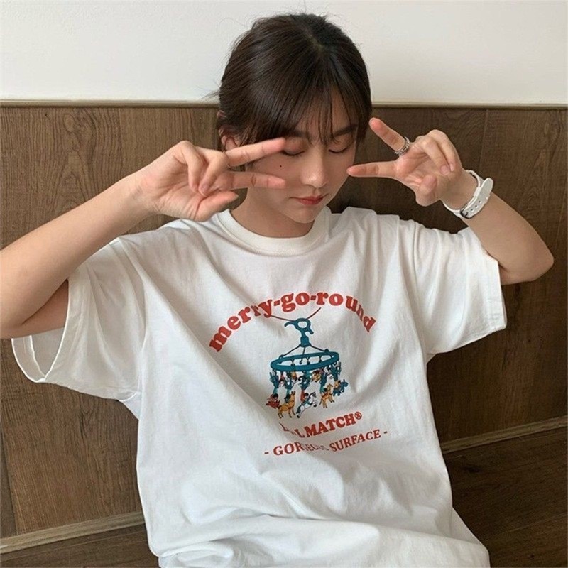 (จัดส่งในกรุงเทพฯ)KK-MAO SHOP ส่งไว เสื้อยืดผ้าคอตตอน 100% น่ารัก คัดลายมาแล้ว เสื้อยืดสกรีนลาย