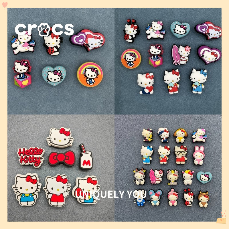 Crocs Jibbitz hello ketty หัวเข็มขัดรองเท้า KT Cat แฟชั่น Crocs อุปกรณ์เสริม Crocs charms การ์ตูนน่ารัก หัวเข็มขัดรองเท้า