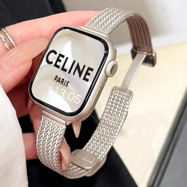 สายนาฬิกาข้อมือ สเตนเลส โลหะ แม่เหล็ก สําหรับ Smart Watch ultra 9 8 7 6 SE 5 4 3 2 1 41 มม. 45 มม. 38 มม. 40 มม. iwatch series 9 8 7 SE 6 42 มม. 44 มม. 49 มม.