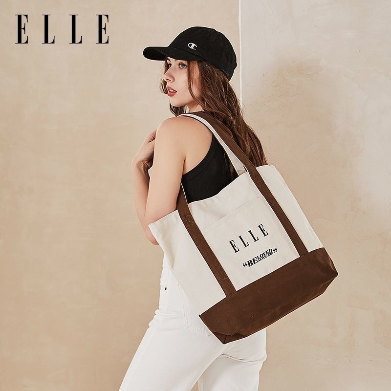 【พร้อมส่ง】ใหม่ Elle กระเป๋าสะพายไหล่ ความจุขนาดใหญ่ สไตล์ฝรั่งเศส