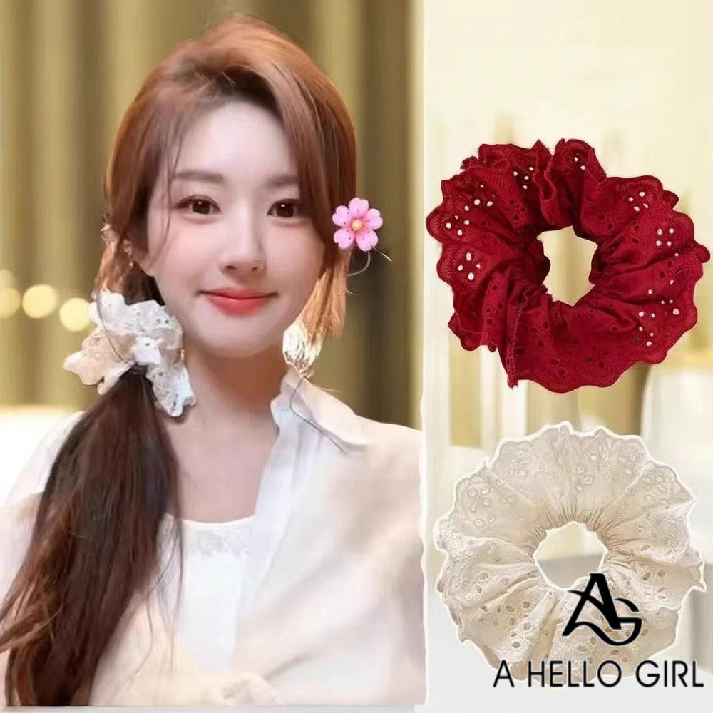 Hello GIRL ยางรัดผมหางม้า แบบกลวง ขนาดใหญ่ สําหรับผู้หญิง 2024