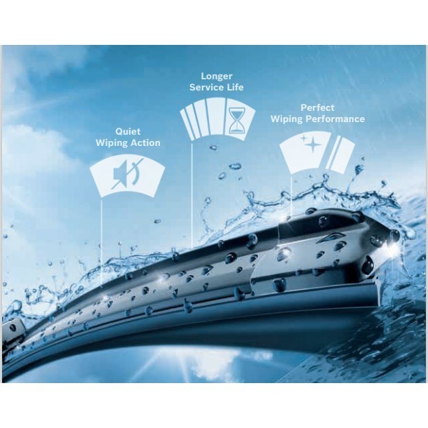 ที่ปัดน้ำฝน ใบปัดน้ำฝน BOSCH AEROTWIN PLUS คู่หน้า 26+26 Side2 Arm PORSCHE Cayenne 958 gen 2 year 20