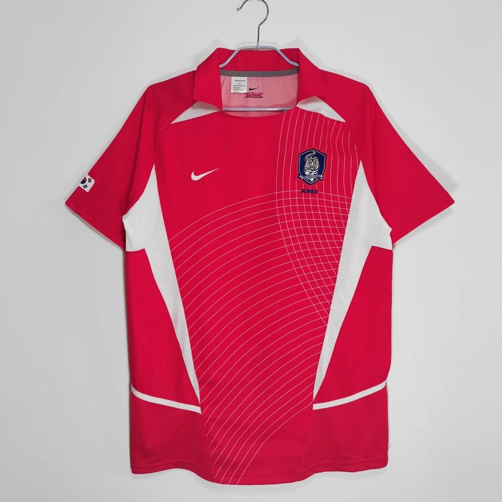 เสื้อกีฬาแขนสั้น ลายทีมชาติฟุตบอลชั้นนํา 2002-03 ชุดเหย้า สไตล์เกาหลีใต้ เรโทร