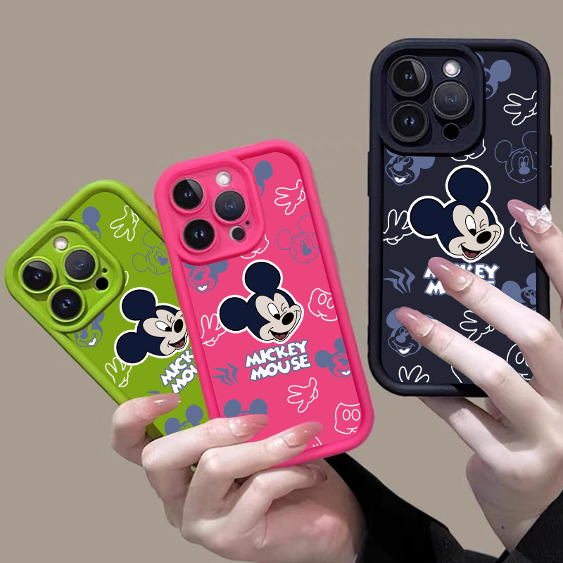 เคส Vivo V23 5G V23E V25 5G V25E V21 V15 V25 PRO V21E 4G T1 5G V5 Lite Y67 Y66 V5S v7 plus 1819 J293G เคสโทรศัพท์มือถือแบบนิ่ม ลายมิกกี้ สีมาการอง หรูหรา สําหรับ