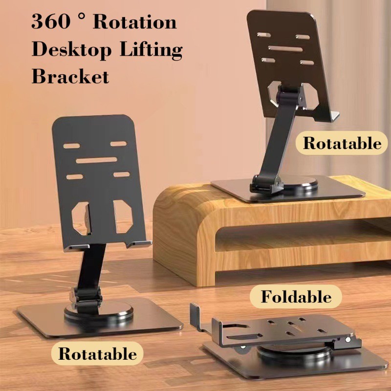 ขาตั้งไอแพดที่วางแท็บเล็ต ที่วางโทรศัพท์มือถือตั้งโต๊ะหมุนได้ 360 องศาที่วางโทรศัพท์มือถือแบบโลหะขี้เกียจ tablet stand แ