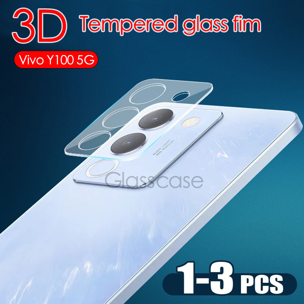 1-3 ชิ้น 3D 9H โค้งกระจกนิรภัยสําหรับVivo Y200 Y100 Y38 Y28s Y19s Y18s Y18 Y03 Y 100 Y 200 VivoY100 เลนส์กล้องป้องกันหน้าจอFull Coverageป้องกันฟิล์มแก้วปกหลัง