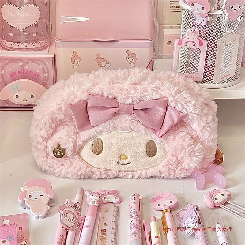 กระเป๋าดินสอ ขนาดใหญ่ จุของได้เยอะ ลายการ์ตูน Sanrio Kawaii Pink My Piano สําหรับนักเรียน