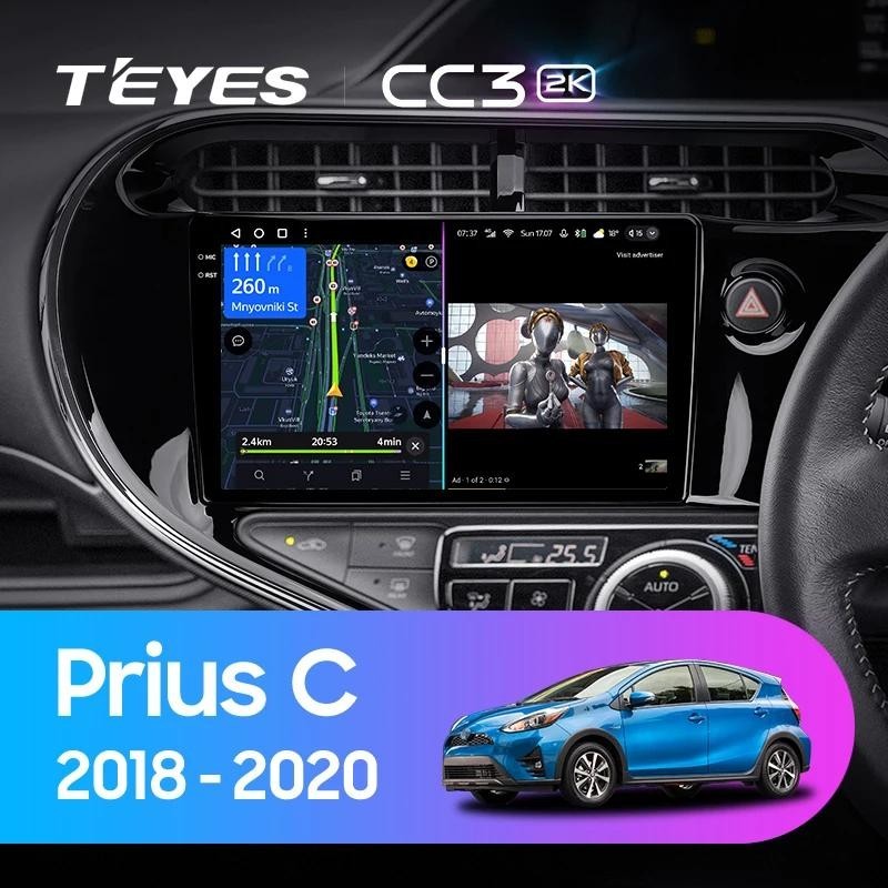 Teyes CC3L CC3 2K เครื่องเล่นมัลติมีเดีย วิทยุ GPS ระบบนําทาง GPS Android 10 No 2din 2 din 2 สําหรับ Toyota Prius C 2018-2020