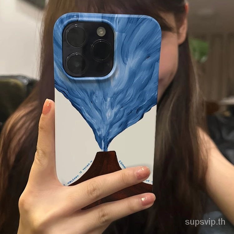 เคสโทรศัพท์มือถือแบบแข็ง กันรอยขีดข่วน ลายภูเขาไฟ สําหรับ iPhone 11promax 12 13 proamx 14promax 15promax 15 14 pro max xr xsmax 12 mini 7 8 plus