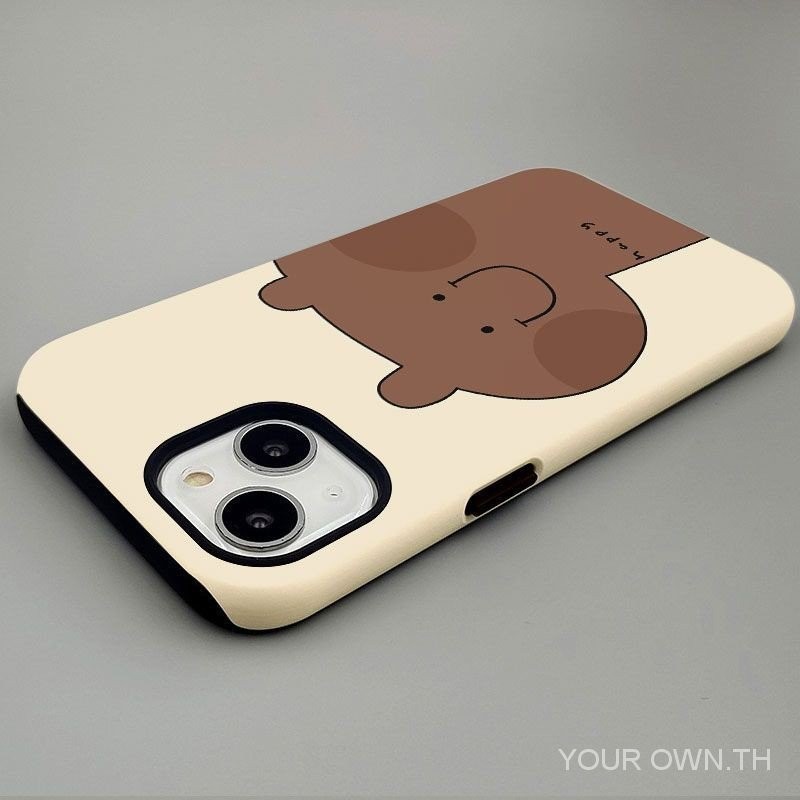 เคสโทรศัพท์มือถือ Apple iPhone 15 14 Pro 13 12 11 8 ฟิล์มสองชั้น ขอบกลม กันกระแทก抗摔保护套手机壳