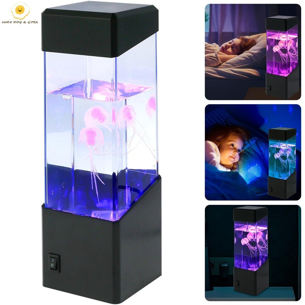 โคมไฟ LED รูปแมงกะพรุน เปลี่ยนสีได้ ชาร์จสาย USB ใช้แบตเตอรี่ สําหรับตกแต่งตู้ปลา SHOPSBC2220