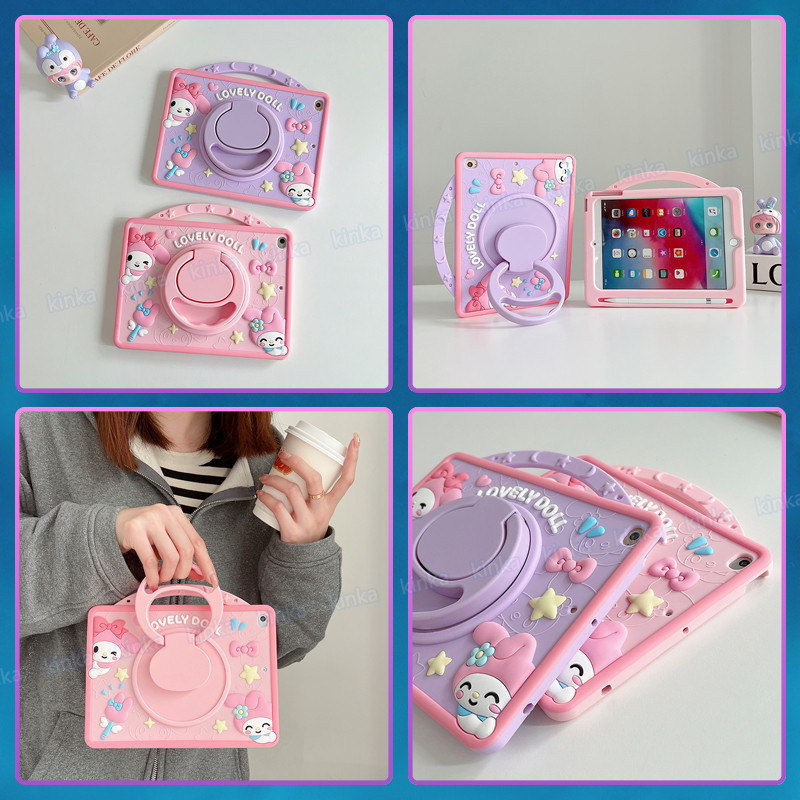 ขาตั้งหมุนได้ 360 องศาเด็กปลอดภัยน่ารัก 3D Cat ซิลิโคนอ่อนนุ่มลายการ์ตูนกันกระแทกแท็บเล็ตพร้อมที่ใส่ดินสอสําหรับ Samsung Galaxy Tab A9 SM-X110 X115 X117 A9 Plus X210 X216B X218U A7 Lite 8.7 T220 T225 A 8.0 T290 T295 A8 X200 X205 A7 T510 - รูปที่ 3