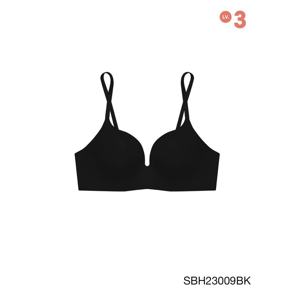 Sabina เสื้อชั้นใน Invisible Wire (ไม่มีโครง) Seamless Fit รุ่น Soft Doomm รหัส SBH23009BK สีดำ