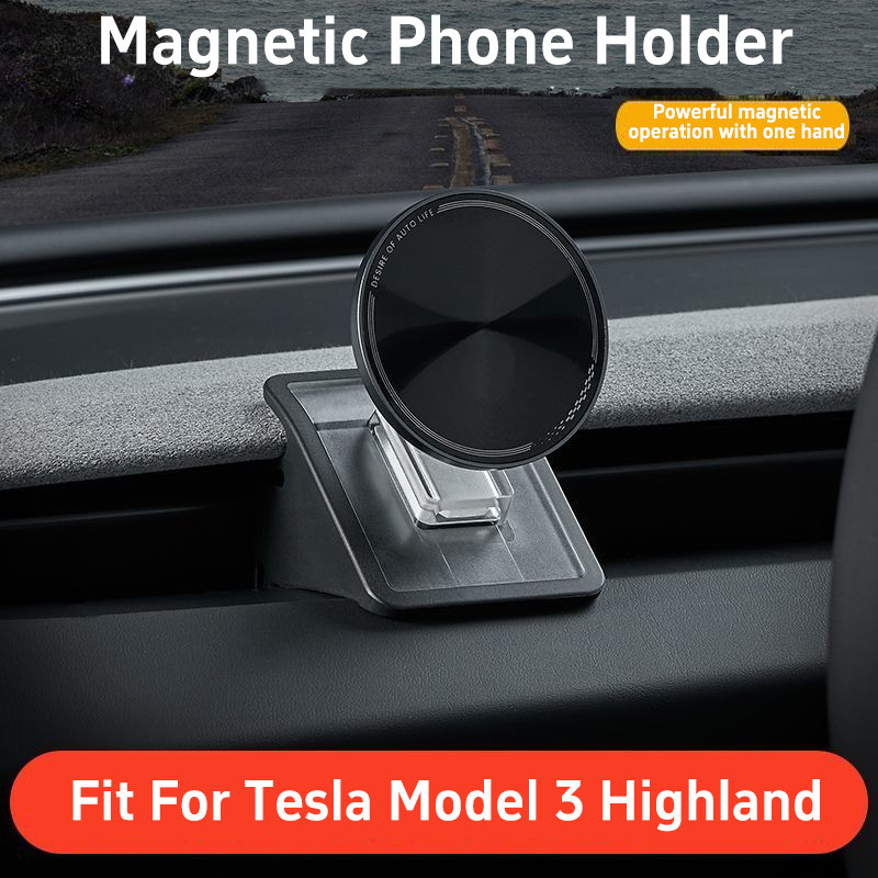 อุปกรณ์เสริมเมาท์ขาตั้งแม่เหล็ก สําหรับ Tesla Model 3 Highland 2024 iphone 15 14 13 series Tesla Model 3