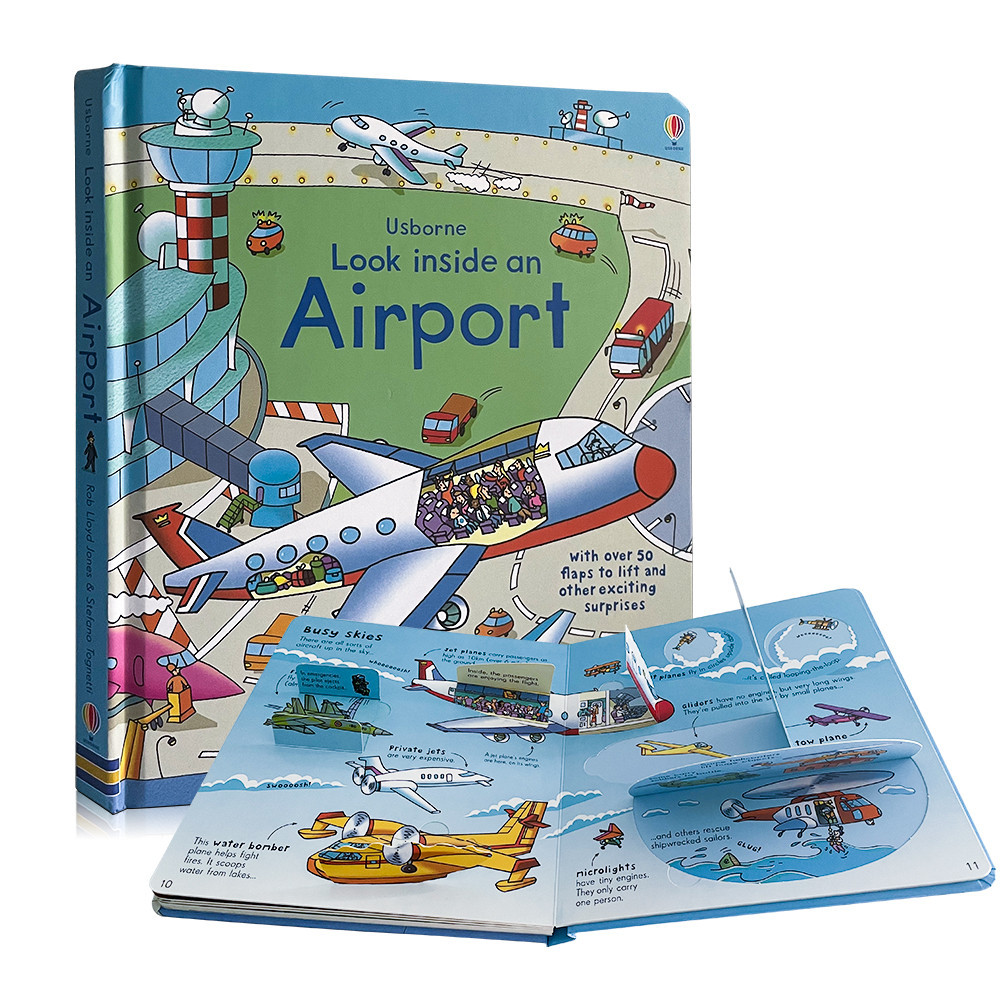Usborne Look Inside An Airport Educational 3D English Picture Books for Kids Baby Bedtime Reading Board Book