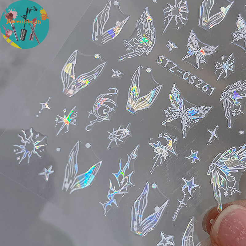 RENBG Dream Shining Mermaid Tailed สติ๊กเกอร์ติดเล็บ 3D เล็บออกแบบตกแต่ง Decals TH