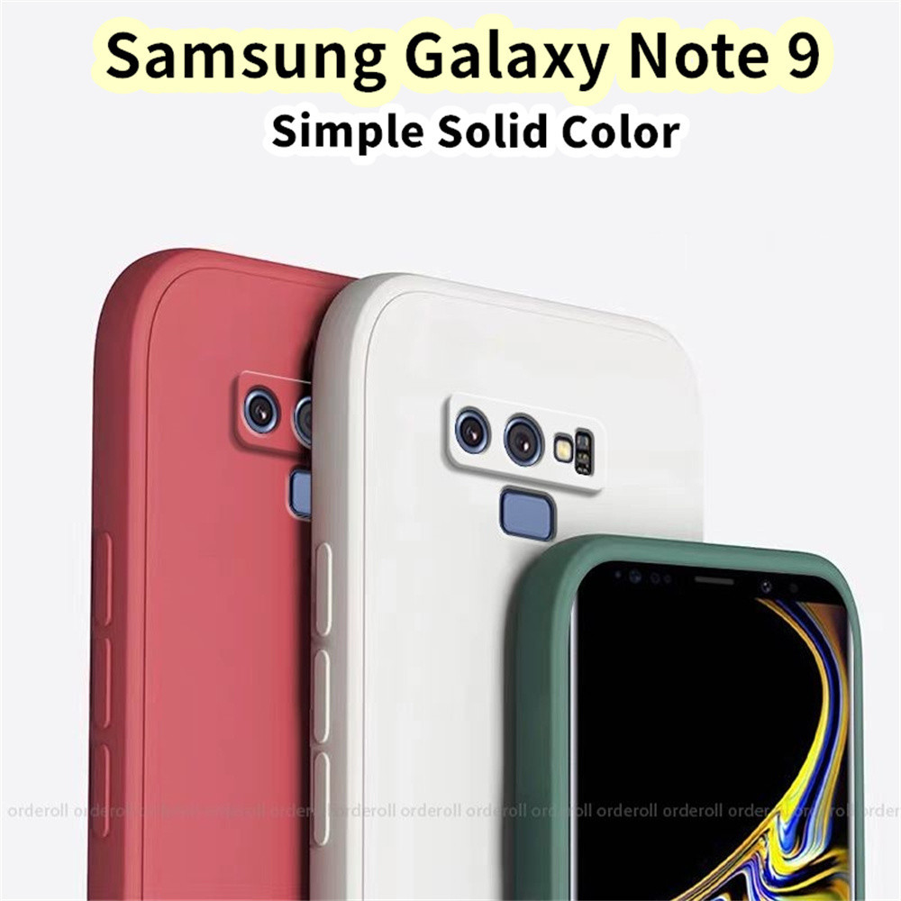 【Ĕĕ】เคสโทรศัพท์ ซิลิโคน กันกระแทก กันการสึกหรอ สีพื้น สําหรับ Samsung Galaxy Note 9