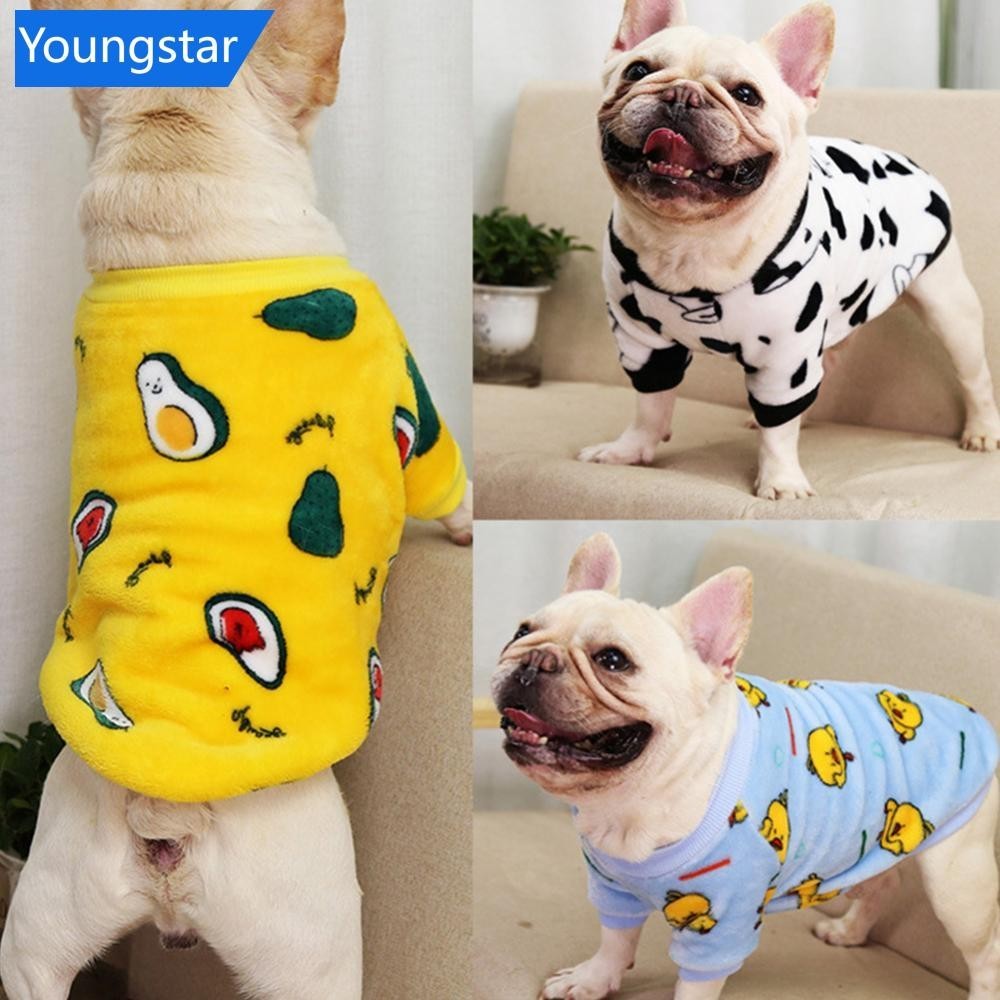 [ForeverYoung] ชุดนอนเสื้อโค้ท ผ้าฟลีซ ลายสุนัขบูลด็อก ฝรั่งเศส ขนาดกลาง และขนาดใหญ่ 2-16 กก. สําหรับสัตว์เลี้ยง สุนัข แมว