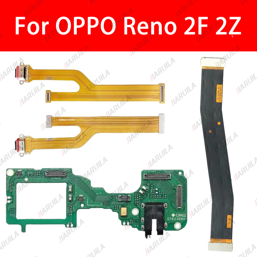 สําหรับ OPPO Reno 2F 2Z CPH1989 CPH1945 CPH1951 USB ชาร์จพอร์ต + บอร์ดไมโครโฟนเมนบอร์ดหลักริบบิ้น Flex