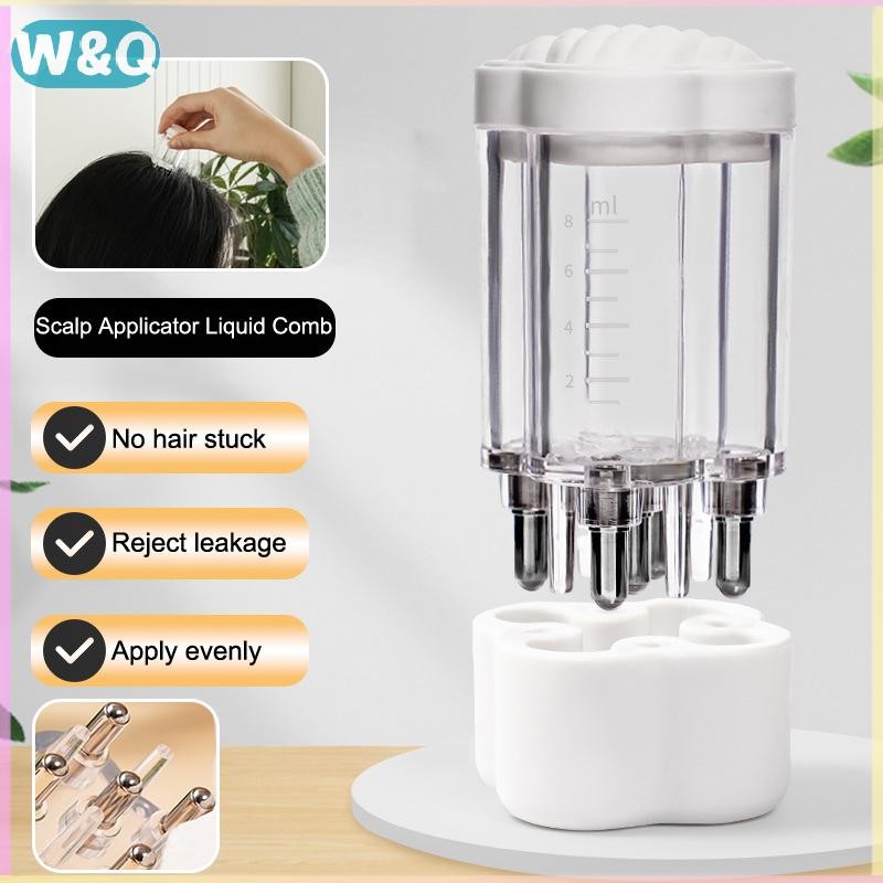 <W&Q< 8ML Scalp Applicator Liquid Comb หวีนวดแบบพกพา Fluid Guiding นวด Anti Hair Loss Care เครื่องมื
