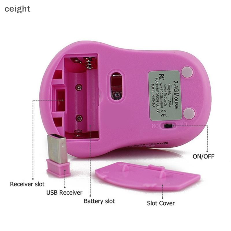 [ceight] 2.4g เมาส์คอมพิวเตอร์ไร้สาย Ergonomic Silent Creative Mouses Hallo Kitty เมาส์น่ารักสาวสีชมพูของขวัญสําหรับแล็ปท็อป PC MAC คอมพิวเตอร์ TH