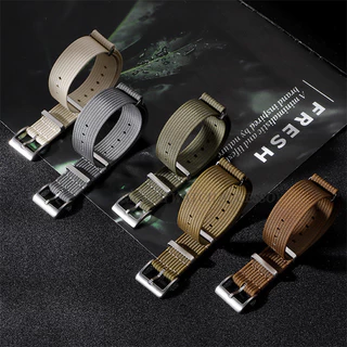 ไนลอน NATO Universal สายนาฬิกา 18 มม.20 มม.22 มม.ผ้าใบกีฬาสาน One Loop Zulu สายนาฬิกาผู้ชายผู้หญิงสร้อยข้อมือเข็มขัดข้อมือ