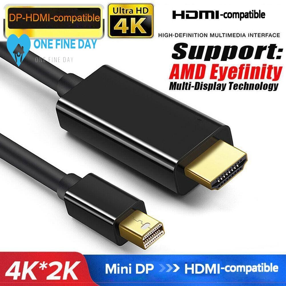 Mini Dp Thunderbolt 2 Display Port เป็นอะแดปเตอร์สายเคเบิลที่รองรับ Hdmi ชุบสําหรับ Imac J3l0