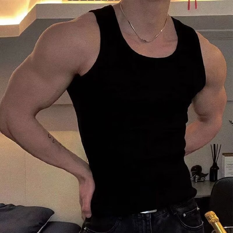 Vulc เสื้อกั๊กผู้ชายเรียบง่ายอเนกประสงค์กีฬาด้าย slim bottoming เสื้อกีฬาระบายอากาศด้านบน