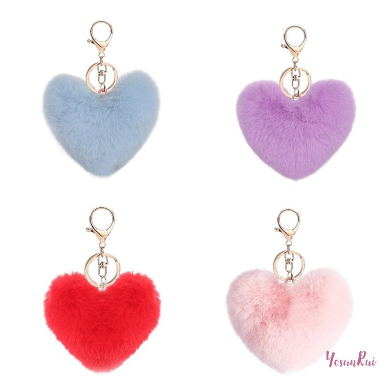 Yosunrui] สร้างสรรค์น่ารักที่มีสีสันตุ๊กตาพีชหัวใจพวงกุญแจกระเป๋าจี้ Charms อุปกรณ์เสริมกุญแจรถ Trinket สําหรับสาวแฟชั่นพวงกุญแจใหม่ - รูปที่ 5