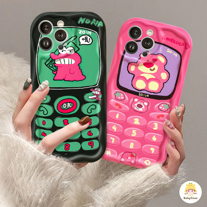 เคสโทรศัพท์มือถือ ลายจระเข้ สตรอเบอร์รี่ หมีน่ารัก สําหรับ iPhone 11 15 12 14 13 Pro Max 7Plus X XR XS Max 7 8 Plus SE