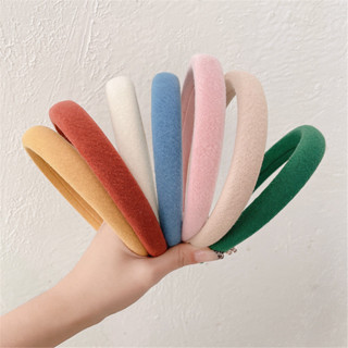 สีทึบ Hairband ใหม่ฟองน้ํากว้าง-Brim High-Skull แถบคาดศีรษะล…