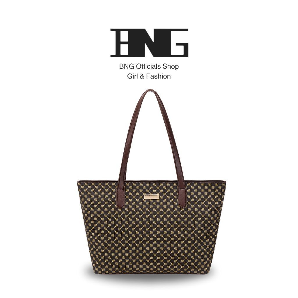 【 พร้อมส่งจากไทย】 [BNG] กระเป๋าถือและสะพายข้าง tote bag บรรจุของได้เยอะ เรียบหรู มีสไตล์ (DR2358)