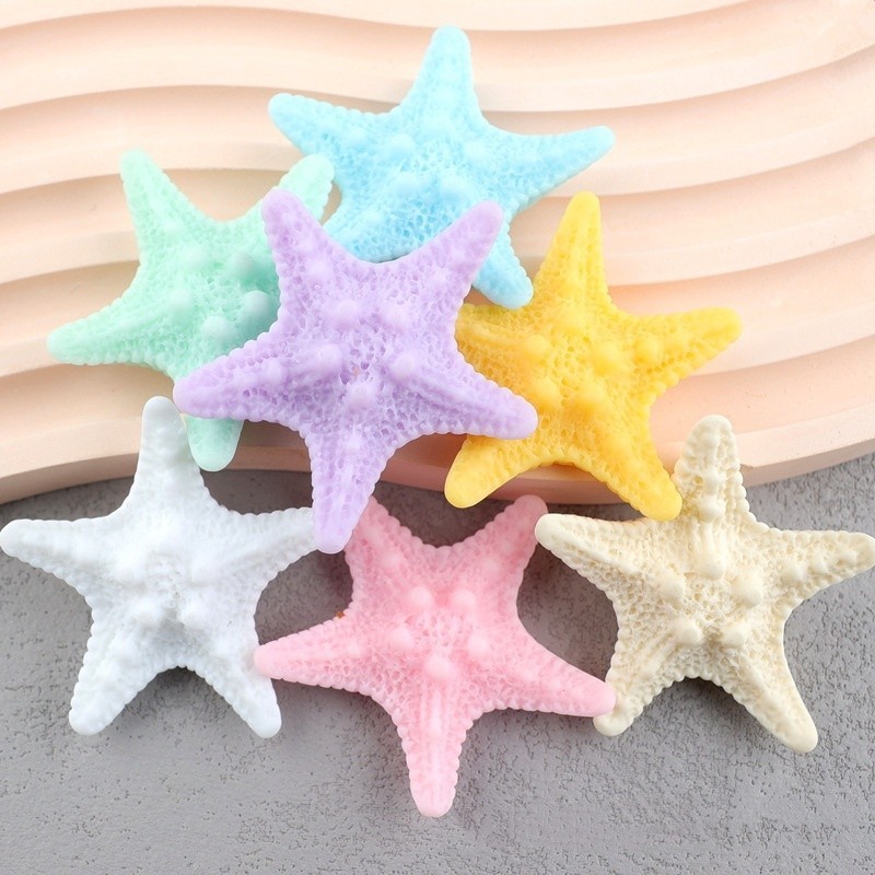 10 ชิ้น/เซ็ตจําลอง Star ปลา Flatbacks สําหรับ Diy Gutta Percha Ashtray Filler เด็กอุปกรณ์เสริมผม