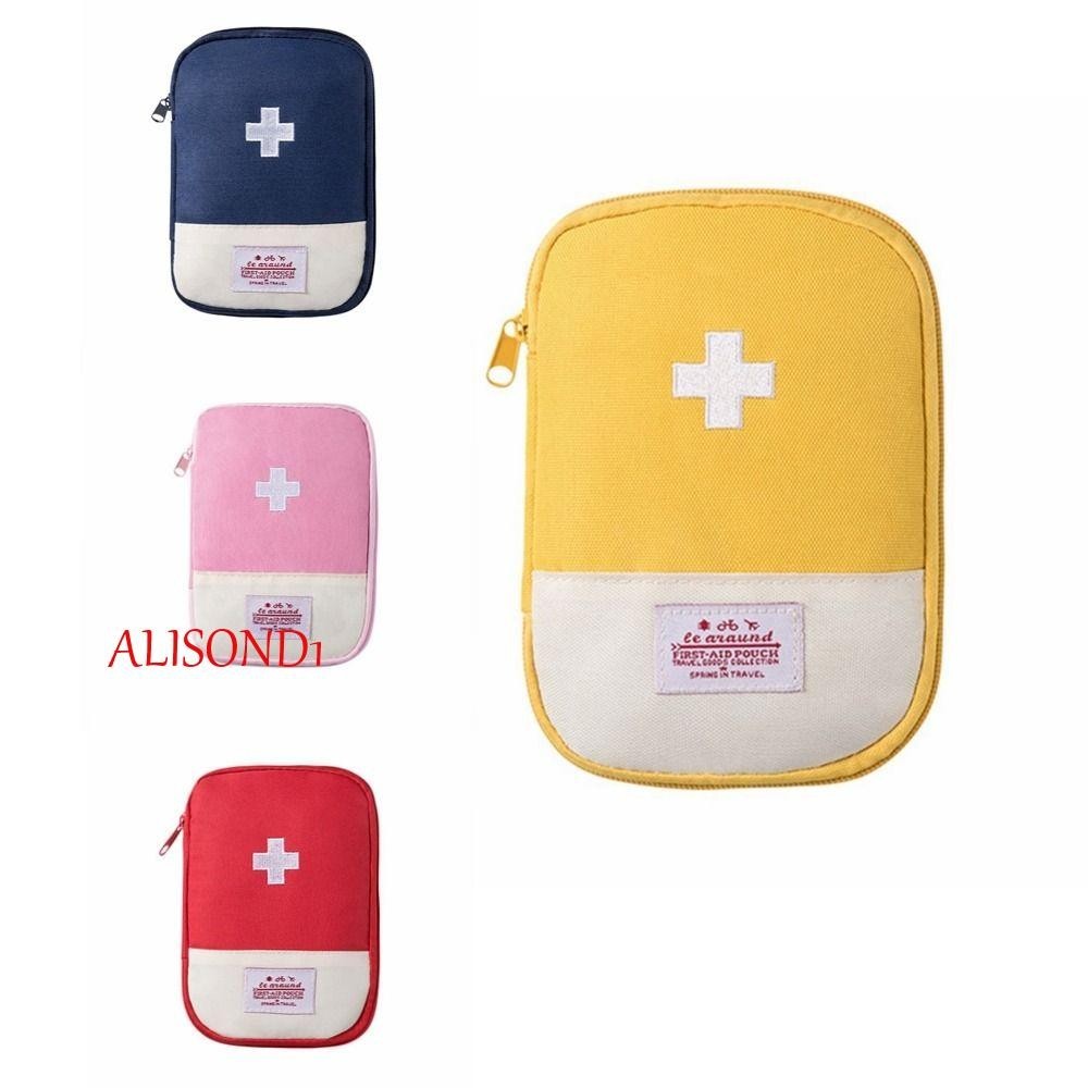 Alisond1 ชุดยาฉุกเฉิน แบ่งประเภทภาพ กระเป๋าเก็บยา ง่ายต่อการเข้าถึง ทนต่อการสึกหรอ แบบพกพา ชุดเดินทางฉุกเฉิน