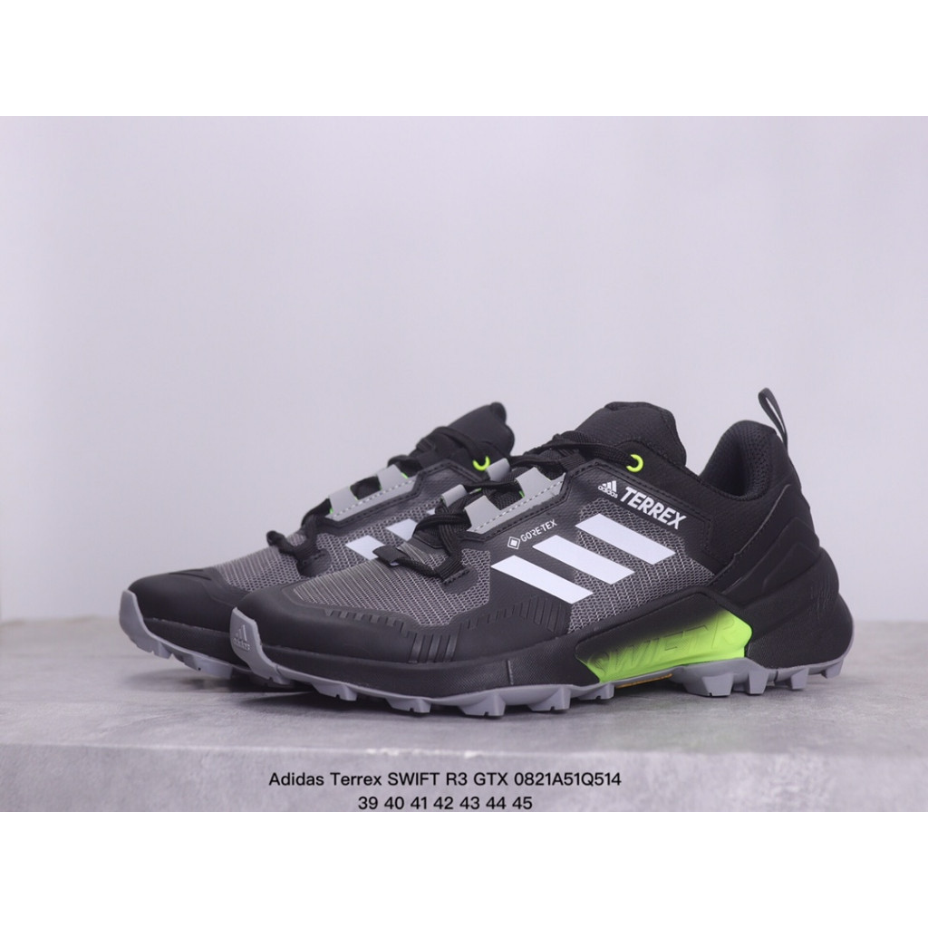 Adidas Terrex SWIFT R3 GTX สวมกันลื่นป้องกันการลื่นไถลแฟชั่นวินเทจกีฬาลำลองรองเท้าวิ่งบอร์ด