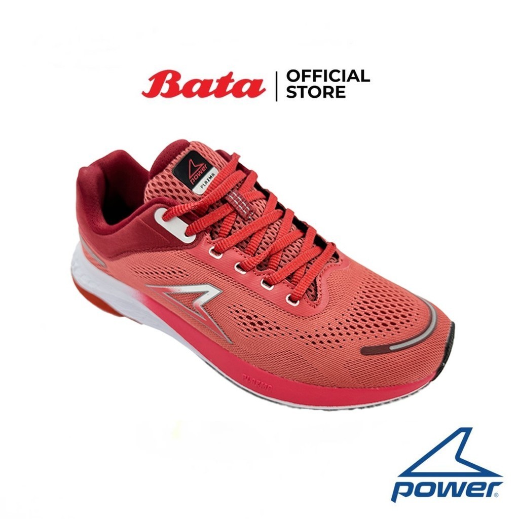 Bata บาจา Power รองเท้าผ้าใบออกกำลังกายวิ่ง แบบผูกเชือก พร้อมเทคโนโลยีรองรับน้ำหนักเท้า สำหรับผู้หญิง รุ่น Plazma Impact 500 SS-R สีแดง 5285823 สีเทา 5282823