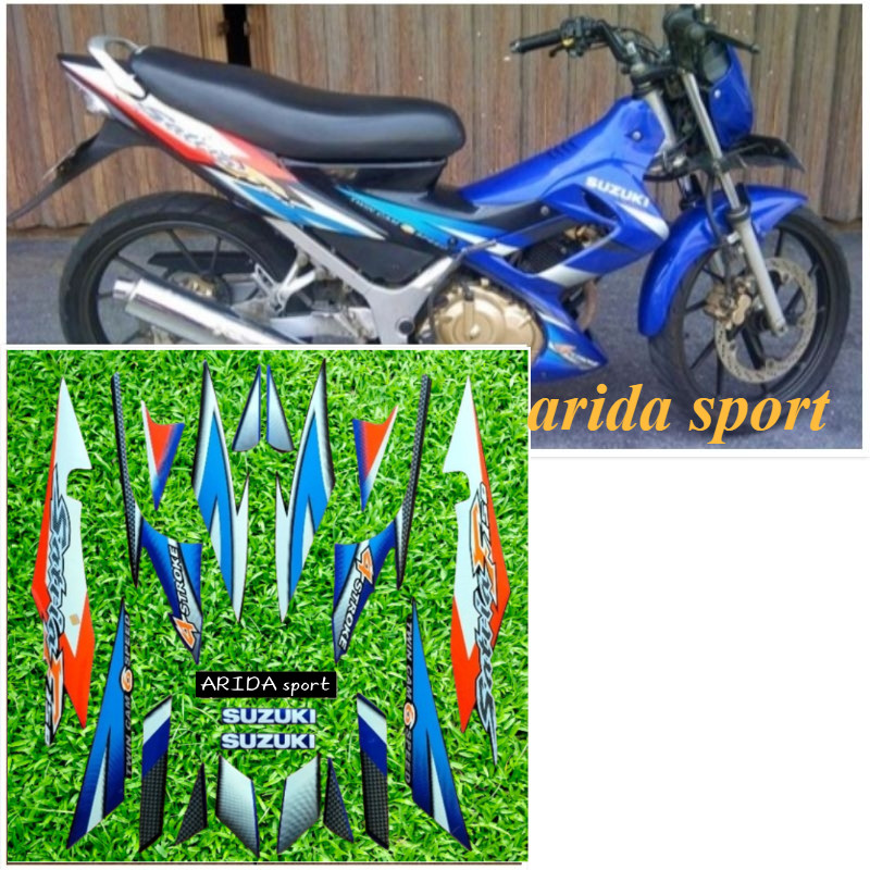 สติ๊กเกอร์ Striping Suzuki Satria F150 fu f 150 fu blue black 2006 2007 motif ดั้งเดิม
