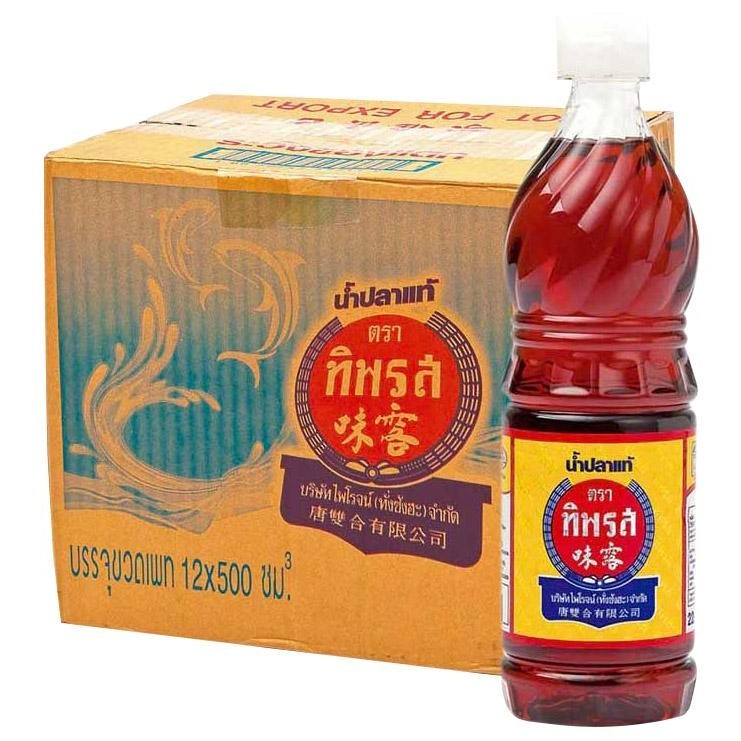 ทิพรส น้ำปลาแท้ขวดเพ็ท 500 มล./ขวด ชุดนี้12ขวด1ลัง)